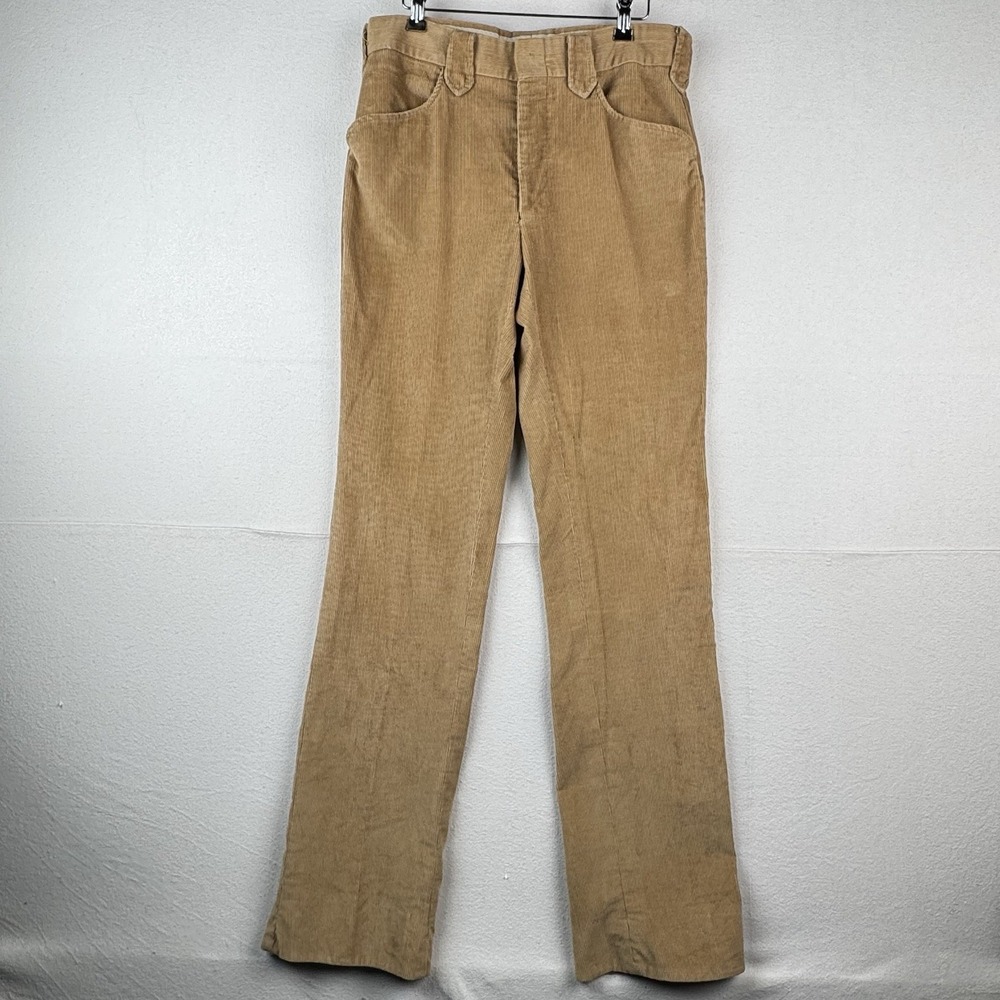 70's Vtg Wrangler Corduroy Pants Men's 34 (Fits32x36) Tan Bootcut Western‎ USA